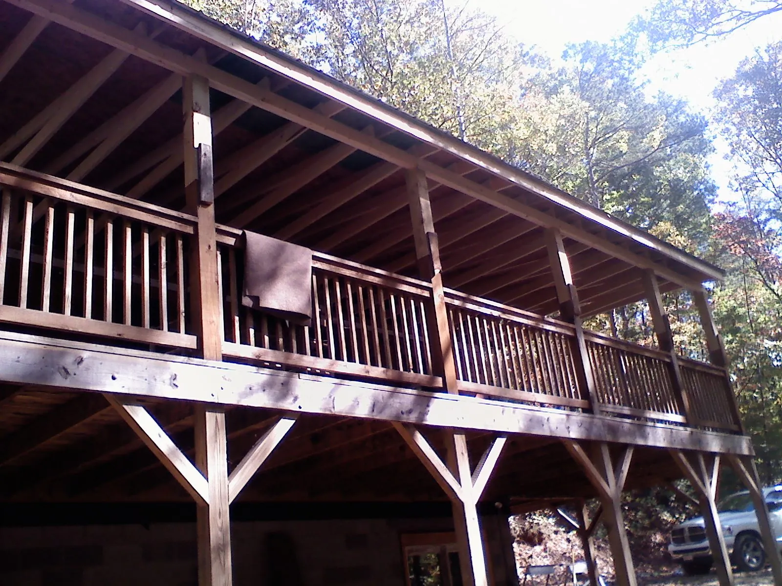 Timber framing under a new elevated porch and deck — Roof Leak Repair in Lomira by Roofing Brothers